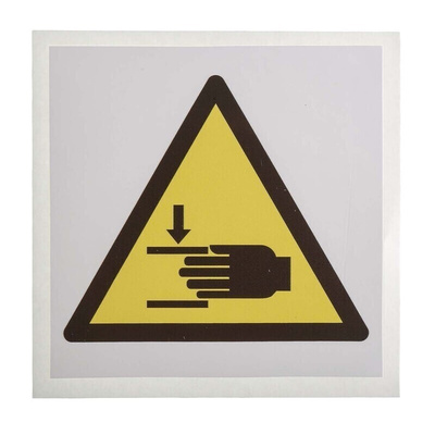 RS PRO Black/Yellow/White Vinyl Safety Labels, Symbol-Text 100 mm x 100mm