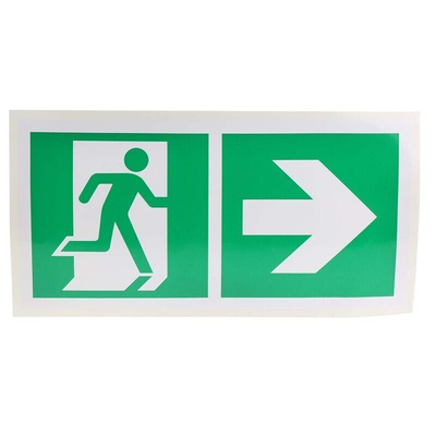 Vinyl Emergency Exit Right With Pictogram Only, Non-Illuminated Emergency Exit Sign