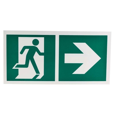 Plastic Emergency Exit Right,  With Pictogram Only, Non-Illuminated Emergency Exit Sign