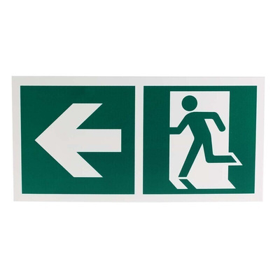 Plastic Emergency Exit Left With Pictogram Only, Non-Illuminated Emergency Exit Sign