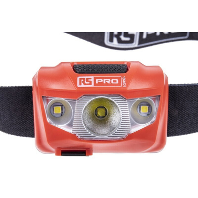 RS PRO LED Head Torch 250 lm, 66 m Range