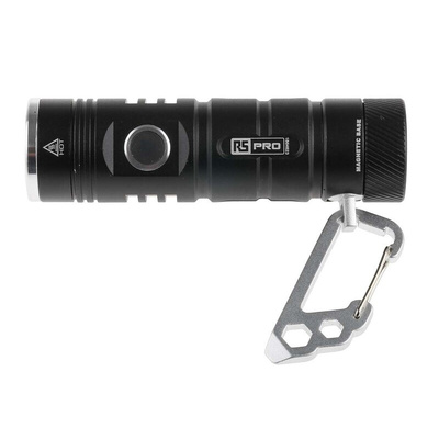 RS PRO LED Pocket Torch Black - Rechargeable 600 lm, 94.5 mm