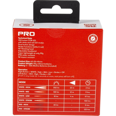 RS PRO COB LED Head Torch 350 lm