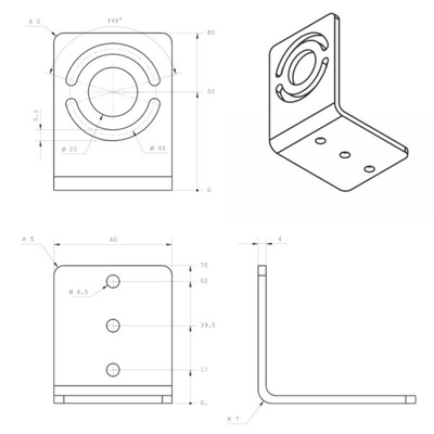 LED2WORK Clamp Type Lighting Mounting Bracket for LED Lamps