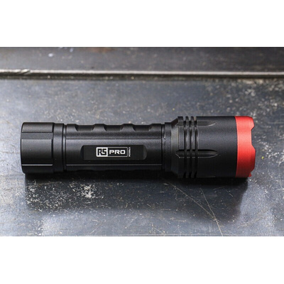 RS PRO LED Torch Black 1400 lm, 174 mm