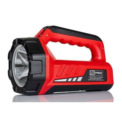RS PRO LED Hand Lamp Black, Red - Rechargeable 1300 lm