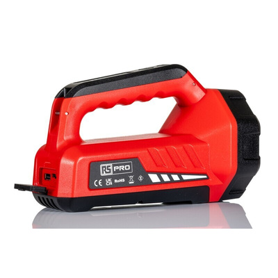 RS PRO LED Hand Lamp Black, Red - Rechargeable 1300 lm