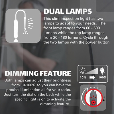 Observer Tools LED, Inspection Lamp, Flexible Arm, 600 Lumens, IP54