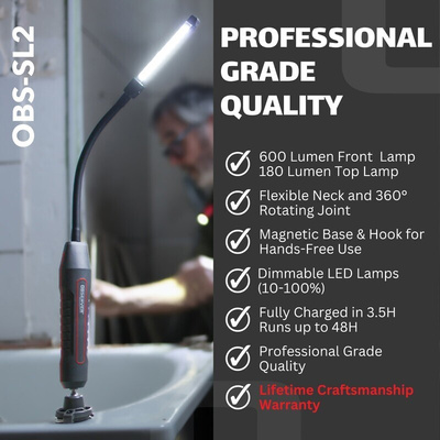 Observer Tools LED, Inspection Lamp, Flexible Arm, 600 Lumens, IP54