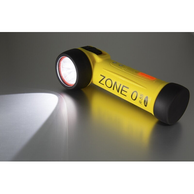 Wolf Safety R-55H ATEX, IECEx LED Torch Yellow - Rechargeable 80 lm, 195 mm