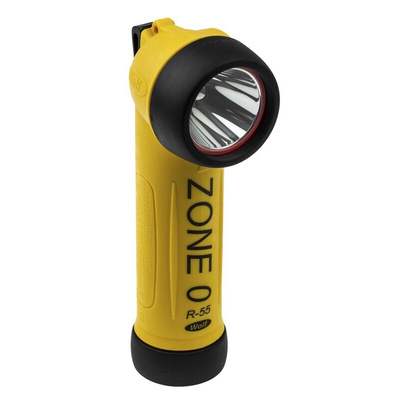 Wolf Safety R-55H ATEX, IECEx LED Torch Yellow - Rechargeable 80 lm, 195 mm