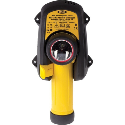 Wolf Safety R-50H ATEX, IECEx LED Torch Yellow - Rechargeable 80 lm, 195 mm
