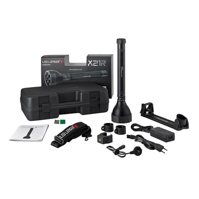 LEDLENSER X21R.2 LED Tactical Torch Black - Rechargeable 5000 lm, 407 mm