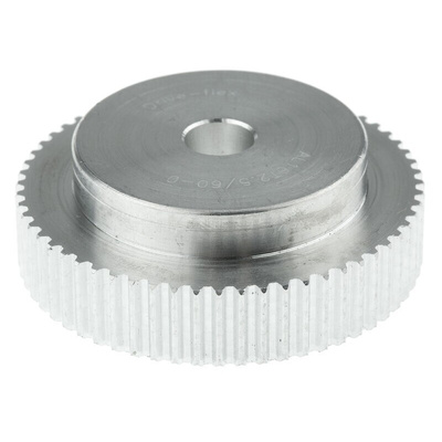 RS PRO Timing Belt Pulley, Aluminium 6mm Belt Width x 2.5mm Pitch, 60 Tooth