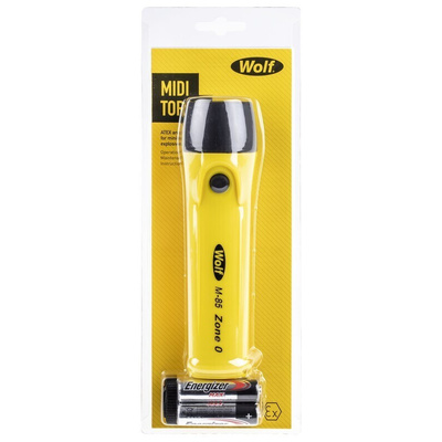 Wolf Safety M-85 ATEX, IECEx LED Torch Yellow 210 lm, 170 mm