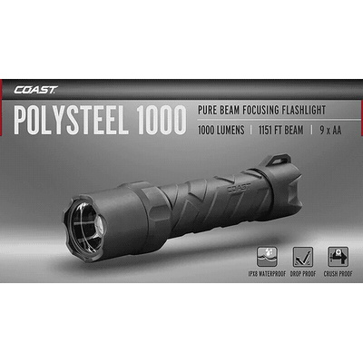 Coast POLYSTEEL 1000 LED Torch 1000 lm, 259 mm