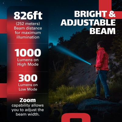 Observer Tools OBS-FL2 LED Pocket LED Torch Black - Rechargeable 1000 lm, 135 mm