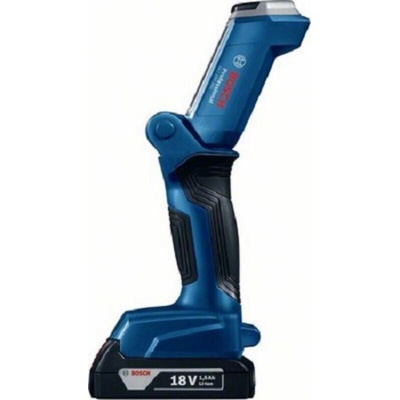 Bosch Cordless Jobsite Light LED - Compact Torch Blue - Rechargeable 200 lm, 116 mm