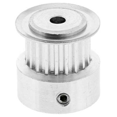 RS PRO Timing Belt Pulley, Aluminium, Zinc Plated Steel 6.4mm Belt Width x 2mm Pitch, 20 Tooth