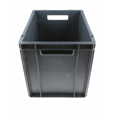 RS PRO 30L Grey PP Medium Euro Containers, 325mm x 300mm x 400mm