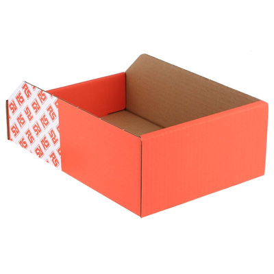 RS PRO Cardboard Storage Bin, 100mm x 200mm, Red