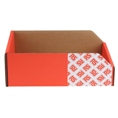 RS PRO Cardboard Storage Bin, 100mm x 200mm, Red