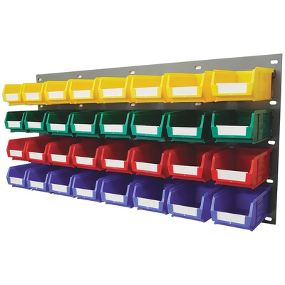 RS PRO PP Louvre Panel Storage Unit, 438mm x 914mm, Blue, Green, Red, Yellow