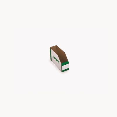 Kbins Cardboard Recycle Bin, 100mm x 50mm, Green, White