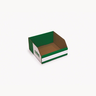 Kbins Cardboard Recycle Bin, 100mm x 200mm, Green, White