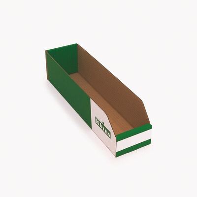 Kbins Cardboard Recycle Bin, 100mm x 100mm, Green, White