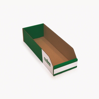 Kbins Cardboard Recycle Bin, 100mm x 150mm, Green, White