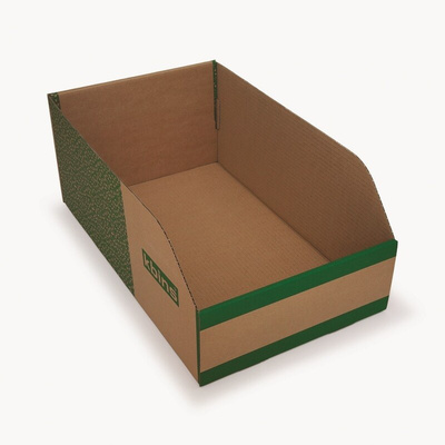 Kbins Cardboard Recycle Bin, 200mm x 300mm, Green, White