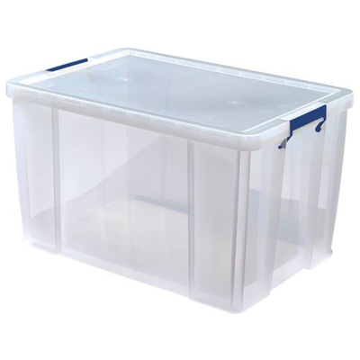 Fellowes 85L Transparent Polypropylene Large Storage Box, 39cm x 66cm x 45cm