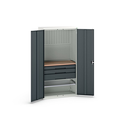 Bott 2 Door Sheet Steel  Lockable Floor Standing Cupboard, 1050 x 550 x 2000mm