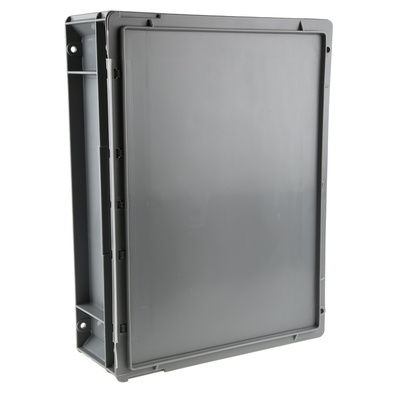 Schoeller Allibert 10L Grey Plastic Small Storage Box, 400mm x 300mm x 129mm