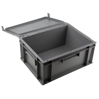 Schoeller Allibert 15L Grey Small Storage Box, 186mm x 300mm x 400mm