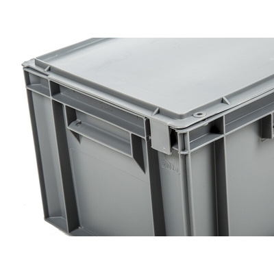 Schoeller Allibert 20L Grey Plastic Medium Storage Box, 246mm x 300mm x 400mm