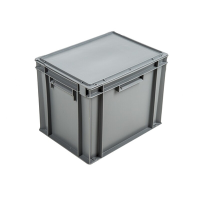 Schoeller Allibert 30L Grey Plastic Medium Storage Box, 330mm x 300mm x 400mm