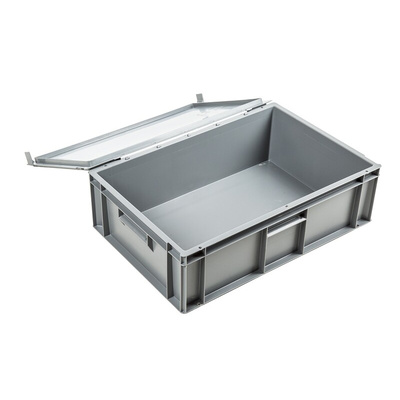 Schoeller Allibert 33L Grey Plastic Medium Storage Box, 186mm x 400mm x 600mm