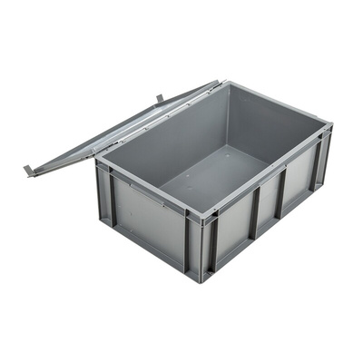 Schoeller Allibert 45L Grey Plastic Large Storage Box, 246mm x 400mm x 600mm