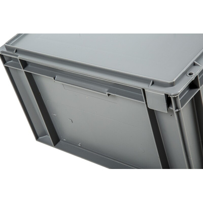 Schoeller Allibert 45L Grey Plastic Large Storage Box, 246mm x 400mm x 600mm