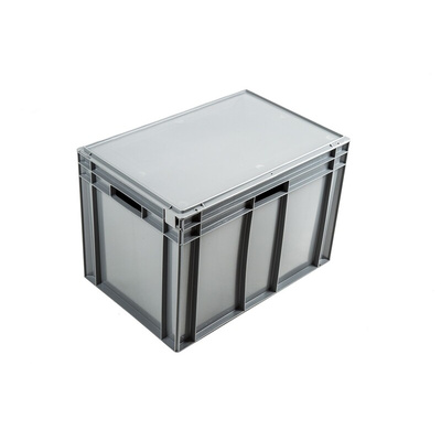 Schoeller Allibert 75L Grey Large Storage Box, 423mm x 400mm x 600mm
