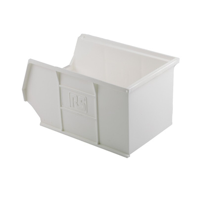 RS PRO PP Storage Bin, 130mm x 150mm, White