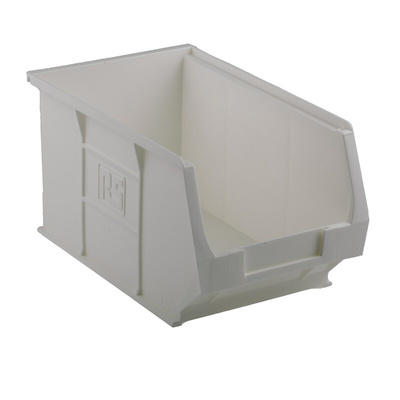 RS PRO PP Storage Bin, 130mm x 150mm, White