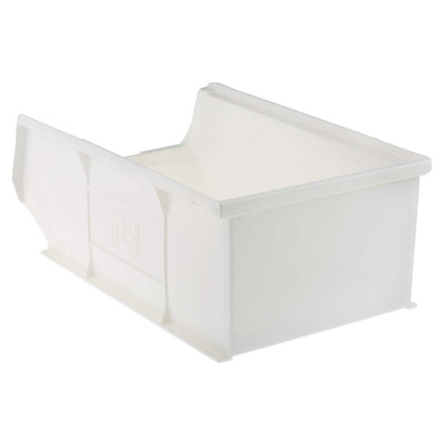 RS PRO PP Storage Bin, 130mm x 205mm, White