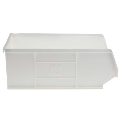 RS PRO PP Storage Bin, 130mm x 205mm, White