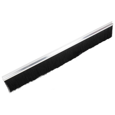 RS PRO Aluminium, Nylon Black Brush Strip, 1m x 13.6 mm x 12.1mm