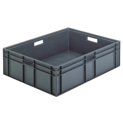 Schoeller Allibert 87L Grey PE Stacking Container, 235mm x 600mm x 800mm
