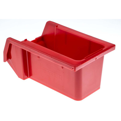 RS PRO PP Storage Bin, 80mm x 109mm, Red