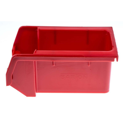RS PRO PP Storage Bin, 80mm x 109mm, Red
